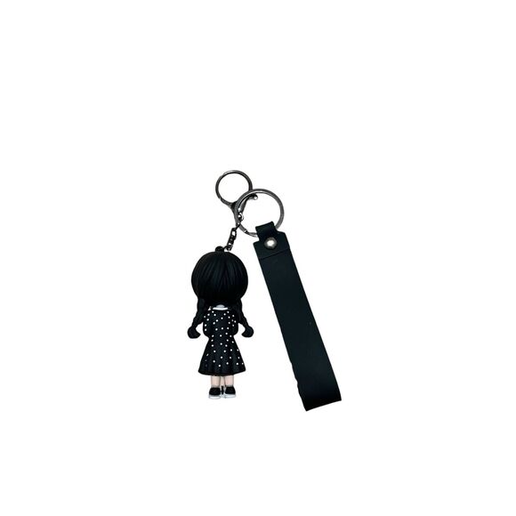 The Addams Family Wednesday Horror PVC Wristlet Keychain - Picture 2 of 2